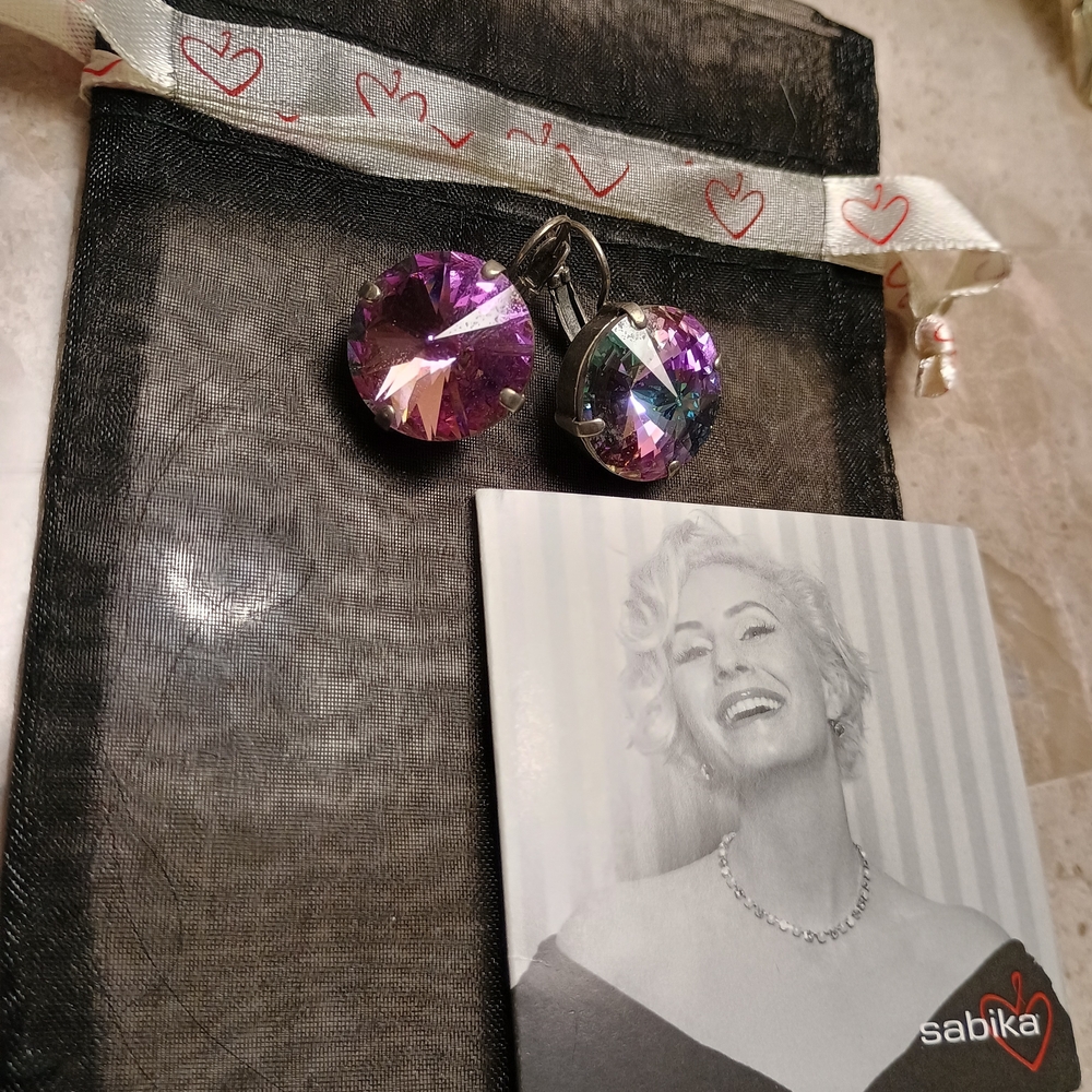 Sabika Lavender and Amethyst Mega Drop Earrings